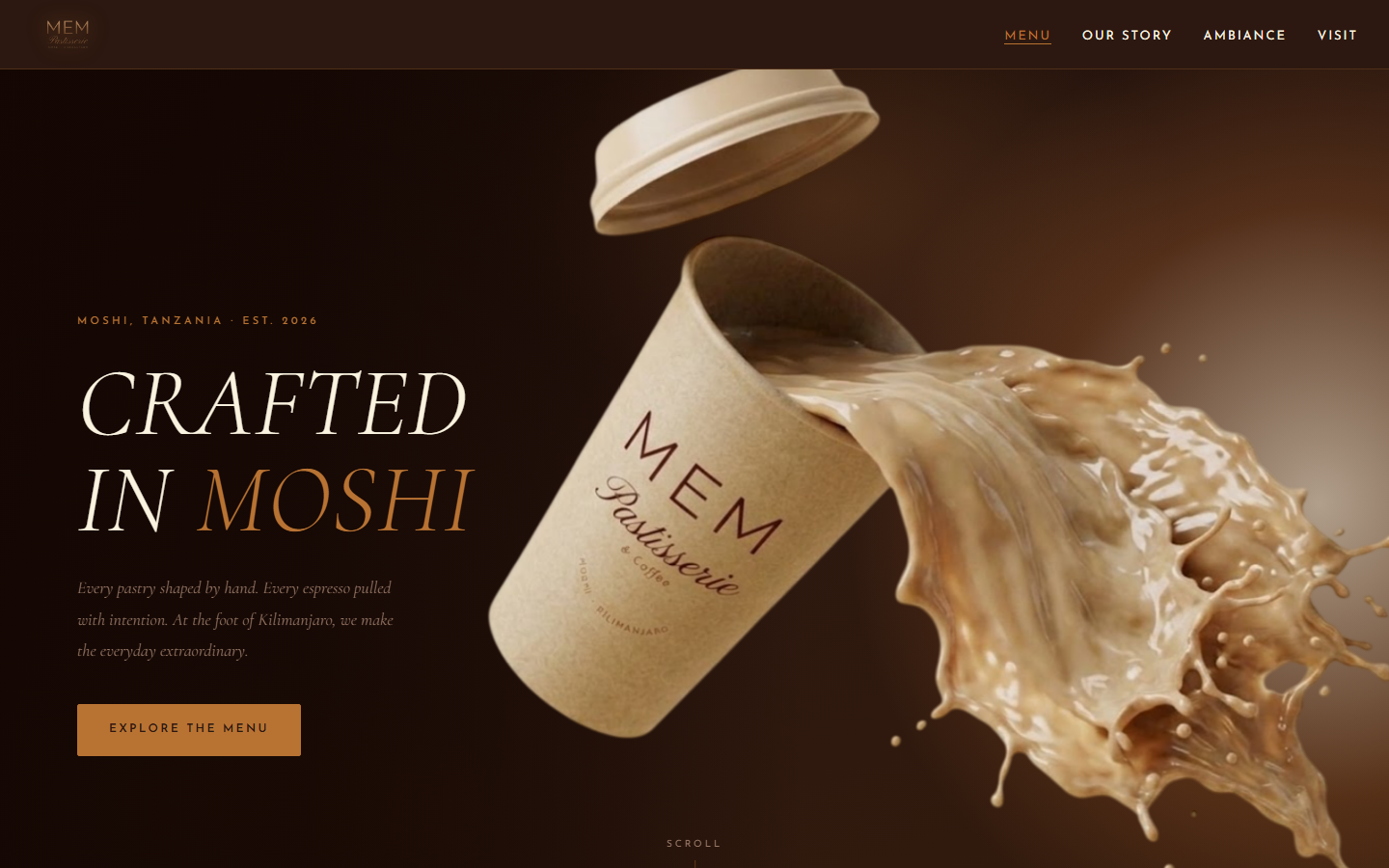 MEM Patisserie & Coffee website screenshot